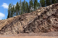 Bild som visar bergvägg från undersökningsområdet. Bild som visar bergvägg från undersökningsområdet.