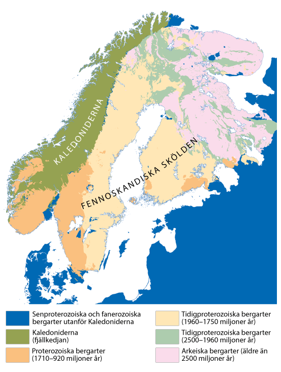 Karta över Fennoskandiska skölden.